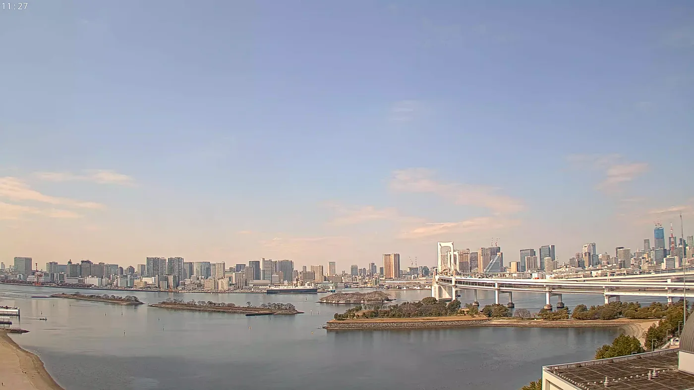 Temperature: 9.1 °C at Rainbow Bridge, Tokyo