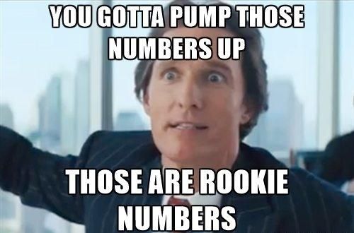 These are rookie numbers